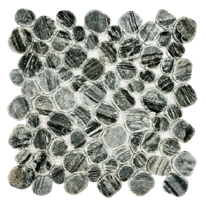 Random Stone Mosaic Tile Black Beige Pebbles Garden floor marble mosaic Tile